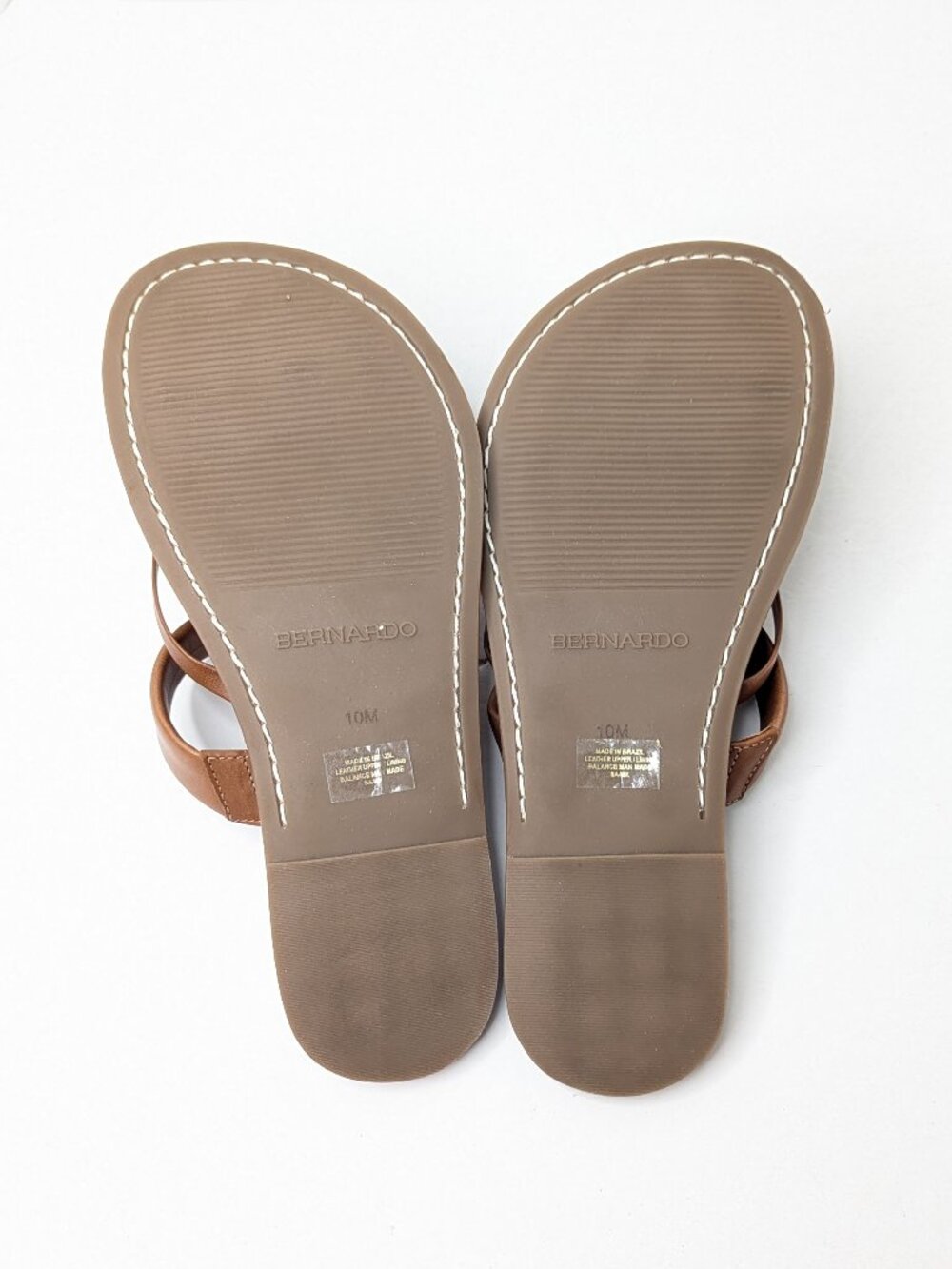 Bernardo Leia Flat Sandals Antique Brown Leather Womens 10 - Picture 5 of 7